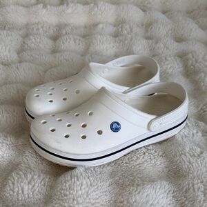 CROCS Men’s (11) or Women’s' (9) White Classic with Black Trim